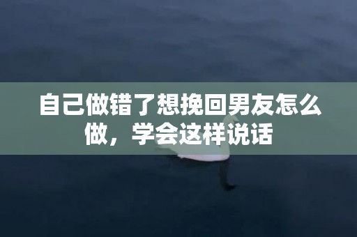 自己做错了想挽回男友怎么做，学会这样说话