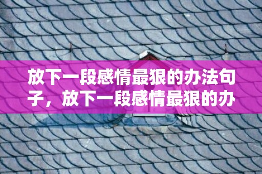 放下一段感情最狠的办法句子，放下一段感情最狠的办法说说句子