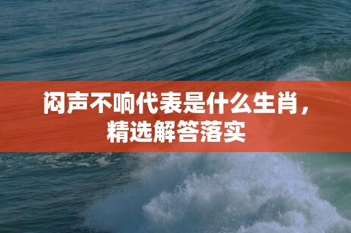 闷声不响代表是什么生肖，精选解答落实