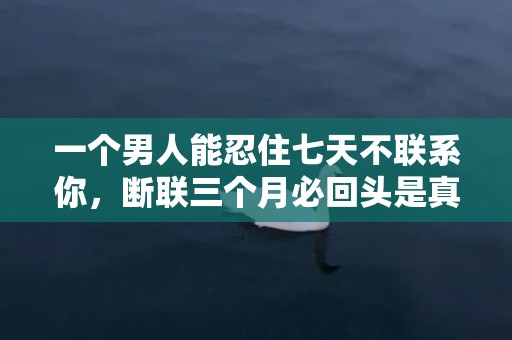 一个男人能忍住七天不联系你，断联三个月必回头是真的吗？断联后反弹期一般是多久