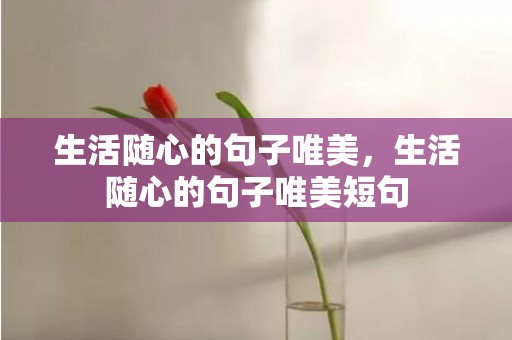 生活随心的句子唯美，生活随心的句子唯美短句