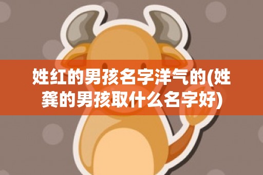 姓红的男孩名字洋气的(姓龚的男孩取什么名字好)