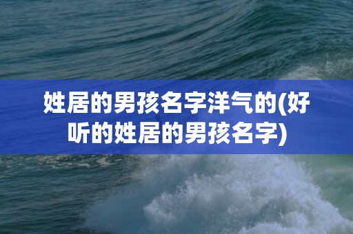 姓居的男孩名字洋气的(好听的姓居的男孩名字)