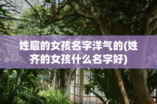 姓扈的女孩名字洋气的(姓齐的女孩什么名字好)