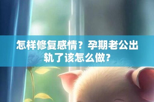 怎样修复感情？孕期老公出轨了该怎么做？
