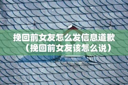 挽回前女友怎么发信息道歉（挽回前女友该怎么说）