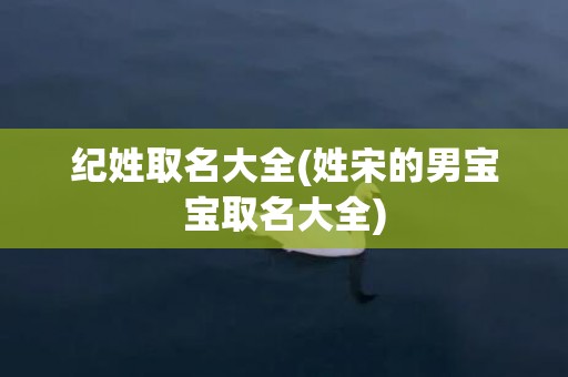 纪姓取名大全(姓宋的男宝宝取名大全)