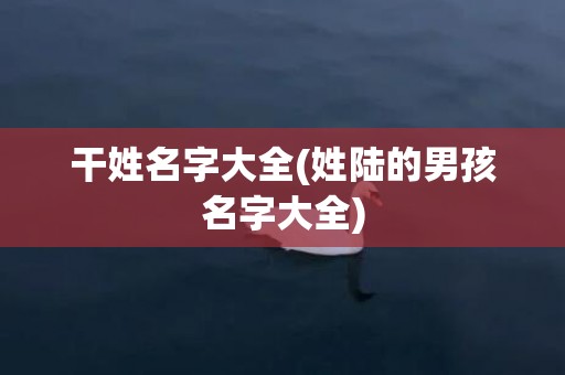 干姓名字大全(姓陆的男孩名字大全)