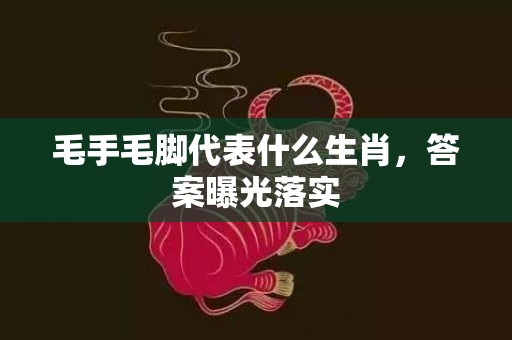毛手毛脚代表什么生肖，答案曝光落实