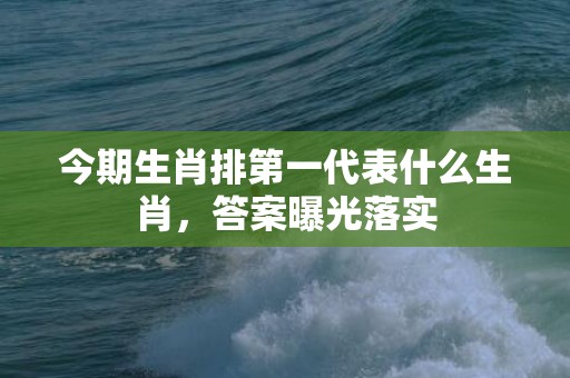 今期生肖排第一代表什么生肖，答案曝光落实