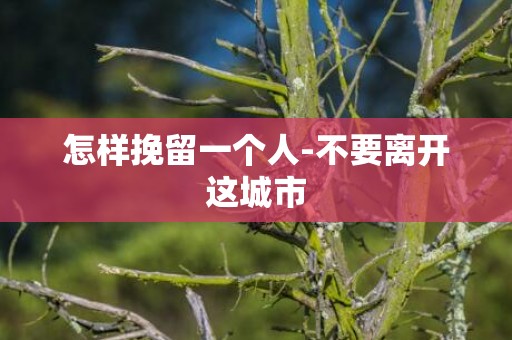 怎样挽留一个人-不要离开这城市