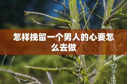 怎样挽留一个男人的心要怎么去做