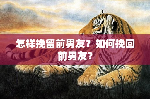 怎样挽留前男友？如何挽回前男友？
