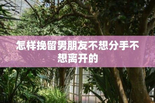 怎样挽留男朋友不想分手不想离开的