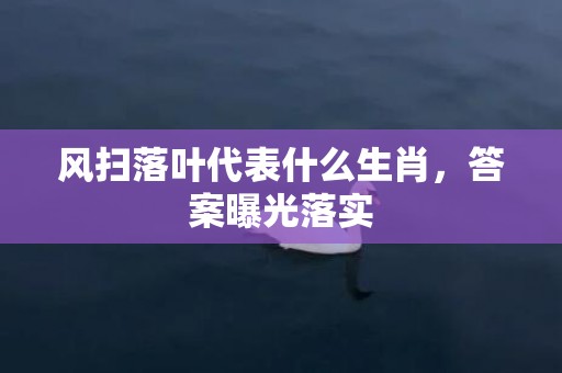 风扫落叶代表什么生肖，答案曝光落实