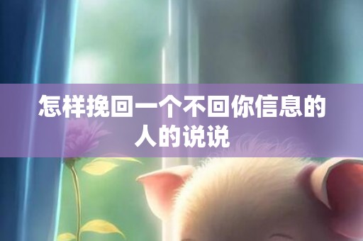 怎样挽回一个不回你信息的人的说说