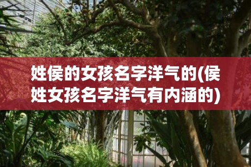 姓侯的女孩名字洋气的(侯姓女孩名字洋气有内涵的)