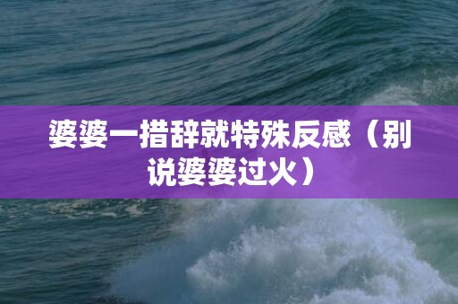 婆婆一措辞就特殊反感（别说婆婆过火）