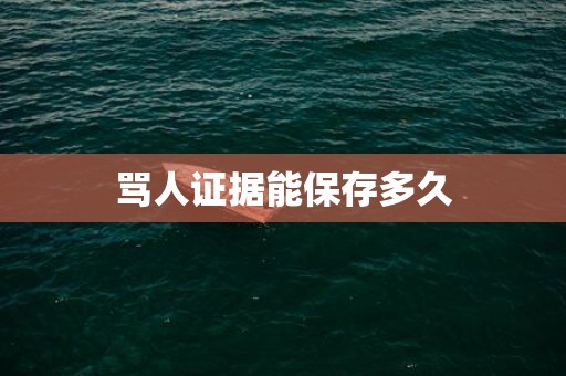骂人证据能保存多久