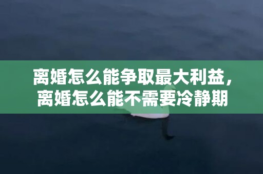 离婚怎么能争取最大利益，离婚怎么能不需要冷静期