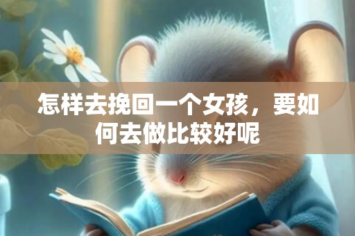 怎样去挽回一个女孩，要如何去做比较好呢