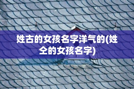 姓古的女孩名字洋气的(姓仝的女孩名字)