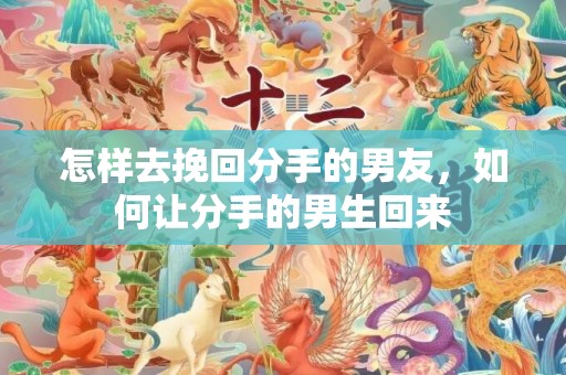 怎样去挽回分手的男友，如何让分手的男生回来