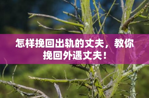 怎样挽回出轨的丈夫，教你挽回外遇丈夫！