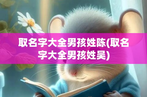 取名字大全男孩姓陈(取名字大全男孩姓吴)