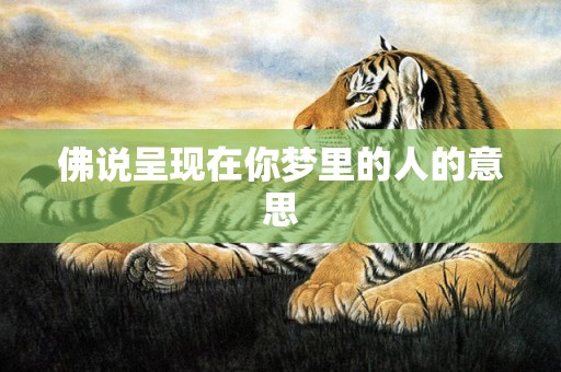 佛说呈现在你梦里的人的意思