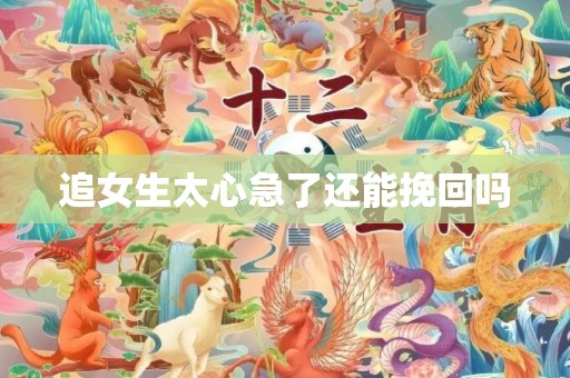追女生太心急了还能挽回吗