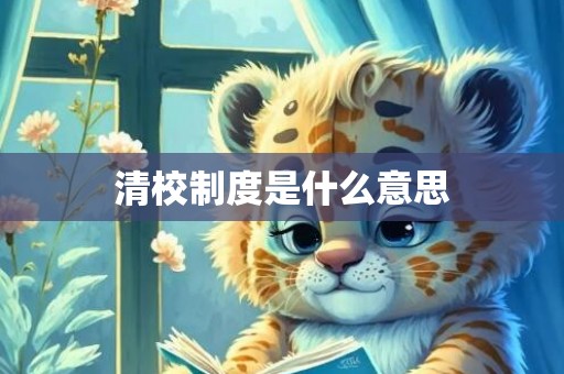 清校制度是什么意思
