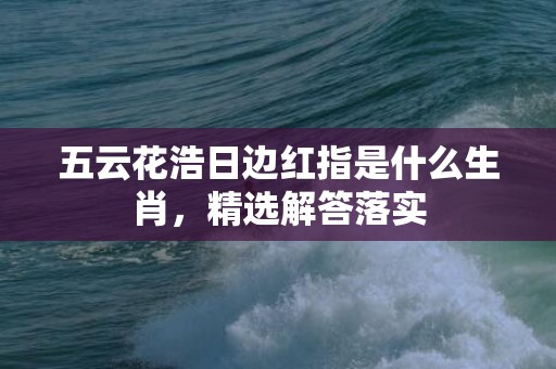 五云花浩日边红指是什么生肖，精选解答落实