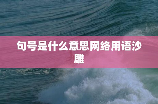 句号是什么意思网络用语沙雕