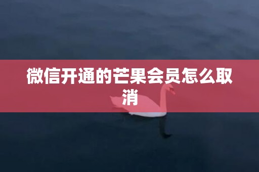 微信开通的芒果会员怎么取消