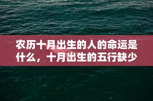 农历十月出生的人的命运是什么，十月出生的五行缺少什么，