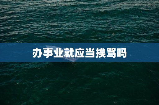 办事业就应当挨骂吗