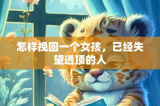 怎样挽回一个女孩，已经失望透顶的人