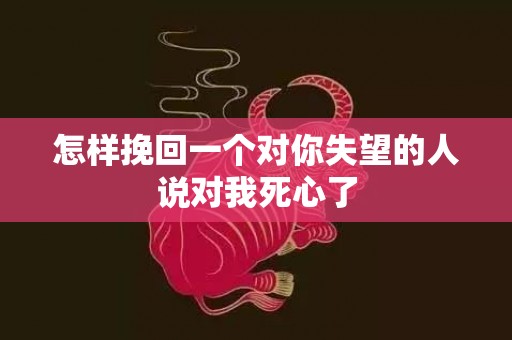 怎样挽回一个对你失望的人说对我死心了