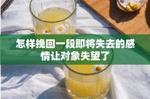 怎样挽回一段即将失去的感情让对象失望了