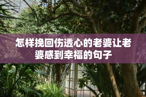 怎样挽回伤透心的老婆让老婆感到幸福的句子