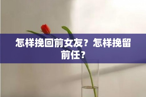 怎样挽回前女友？怎样挽留前任？