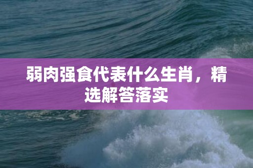 弱肉强食代表什么生肖，精选解答落实