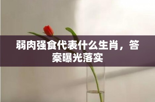弱肉强食代表什么生肖，答案曝光落实