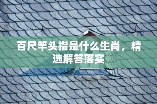 百尺竿头指是什么生肖，精选解答落实