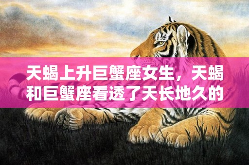 天蝎上升巨蟹座女生，天蝎和巨蟹座看透了天长地久的爱情