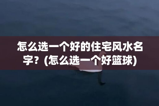 怎么选一个好的住宅风水名字？(怎么选一个好篮球)