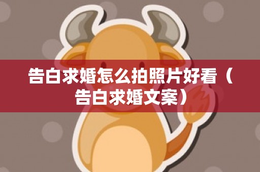 告白求婚怎么拍照片好看（告白求婚文案）