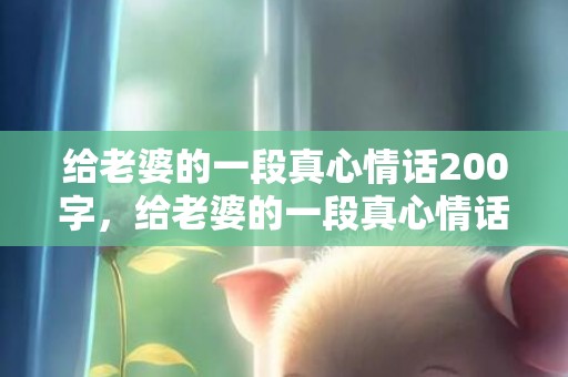 给老婆的一段真心情话200字，给老婆的一段真心情话短信短句文案