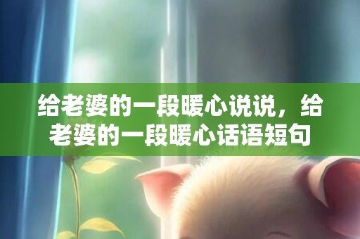 给老婆的一段暖心说说，给老婆的一段暖心话语短句